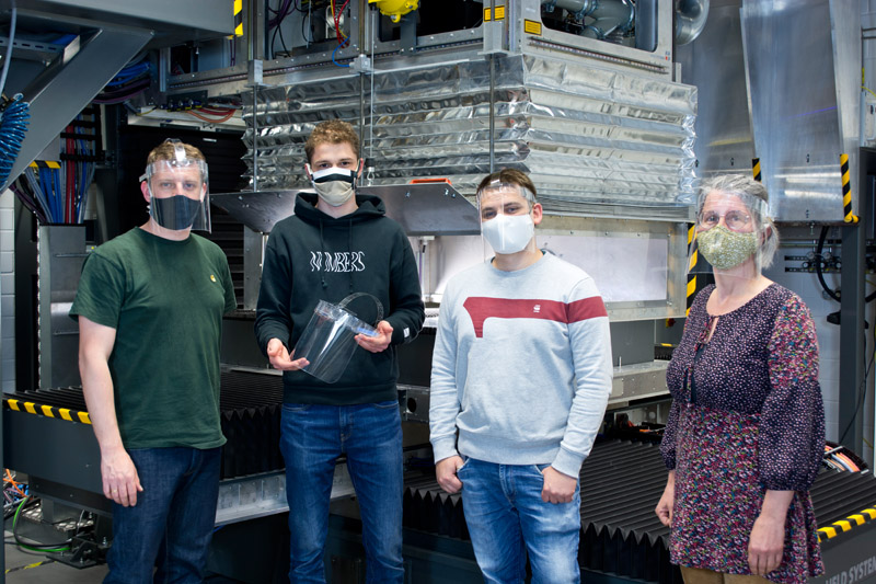 Research team at Fraunhofer IWS: Maurice Langer, Eric Pohl, Konrad Katzer, Annett Klotzbach (from left to right)